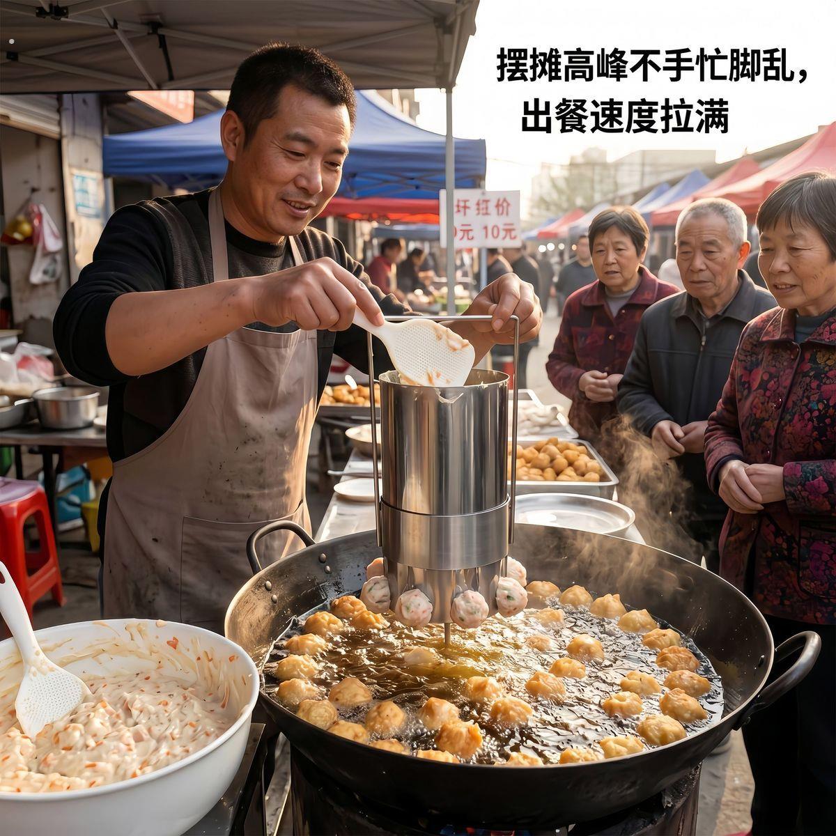新款简约可携式不锈钢手动炸丸子机多孔丸子多功能丸子神器一压八
