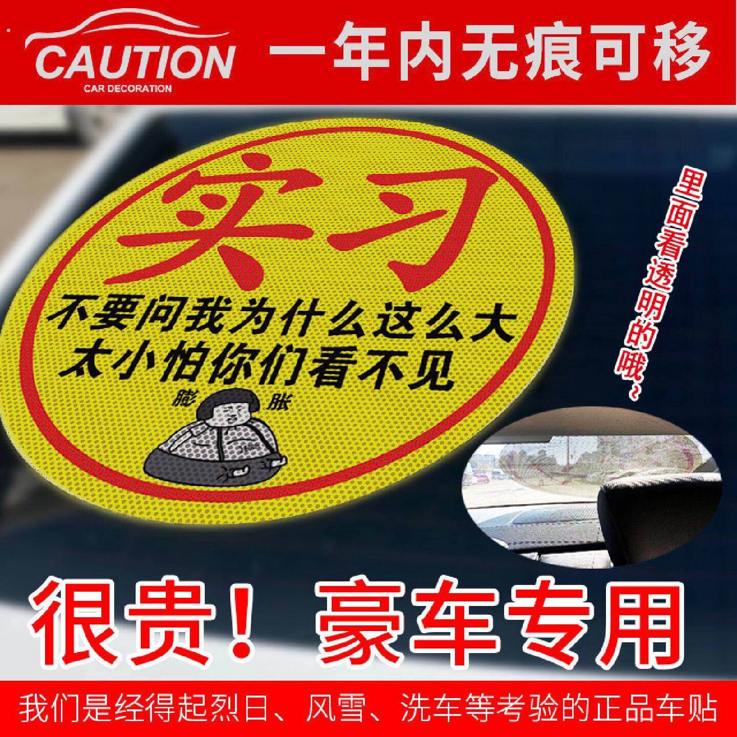 新手上路车贴纸女司机礼让女司机请多关照个性实习大号加大告示贴