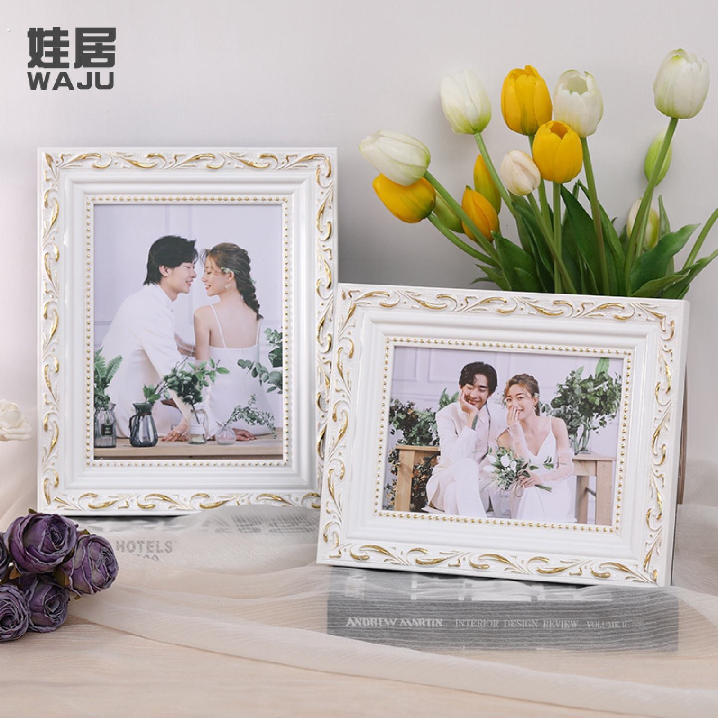 欧式相框摆台高级感冲洗打印加带订定制做成67寸812婚纱照片挂墙