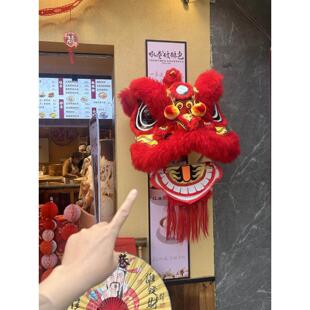 新年春节门店中国风醒狮头挂饰过年商场活动店铺开业氛围布置摆件