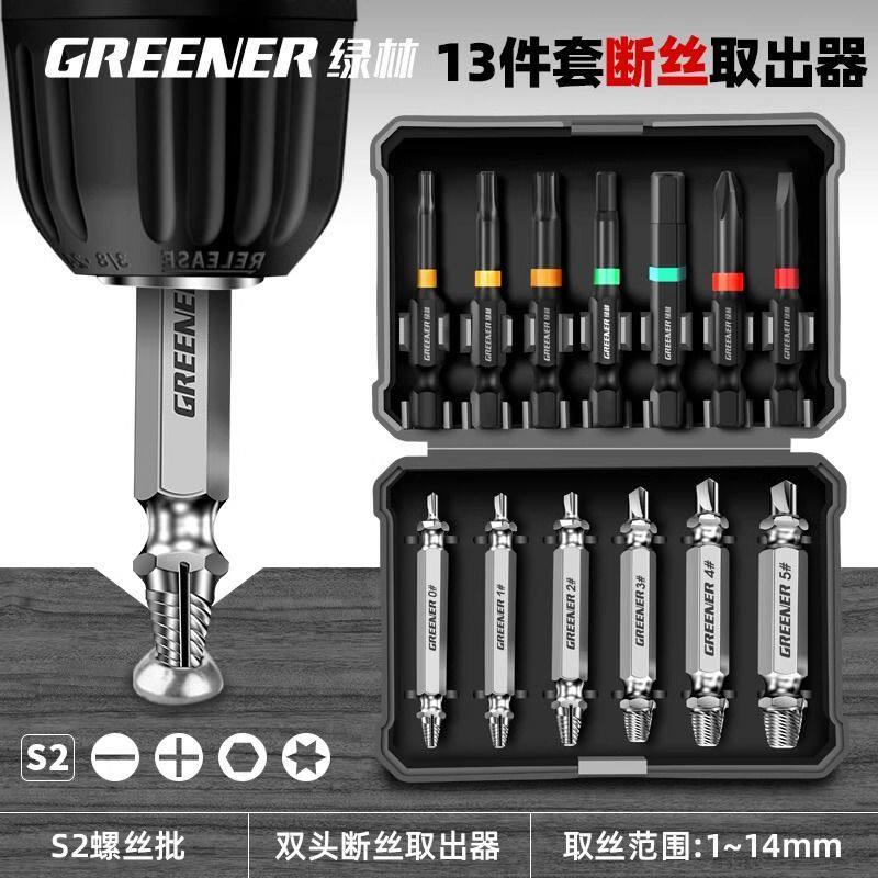 绿林断丝取出器万能螺丝锥滑丝反丝滑牙取断头罗丝退丝生锈工具P