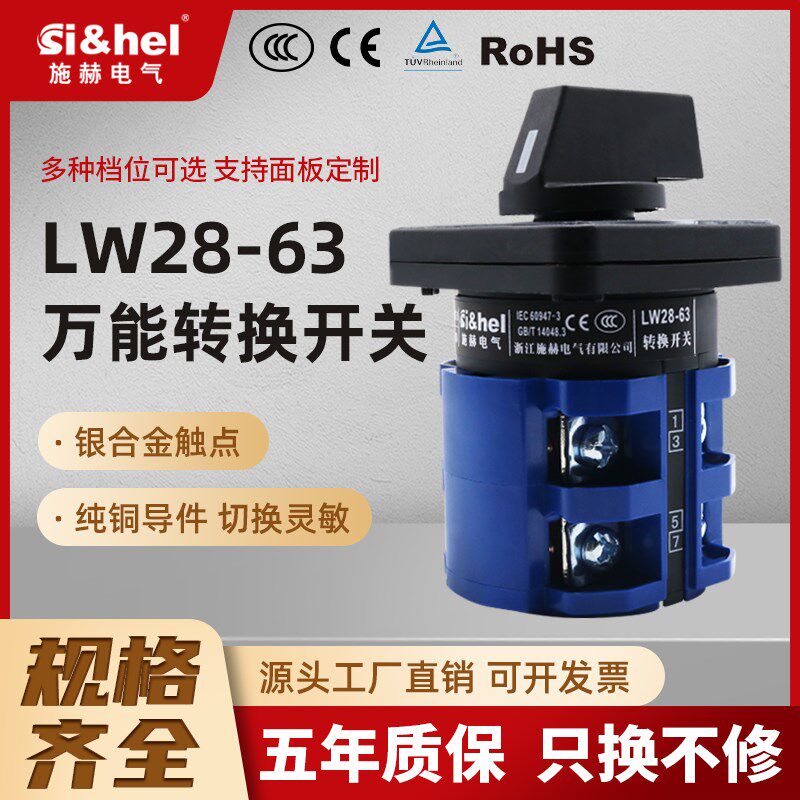 LW28-63A万能转换开关双电源切换电瓶车两组倒顺切换开关