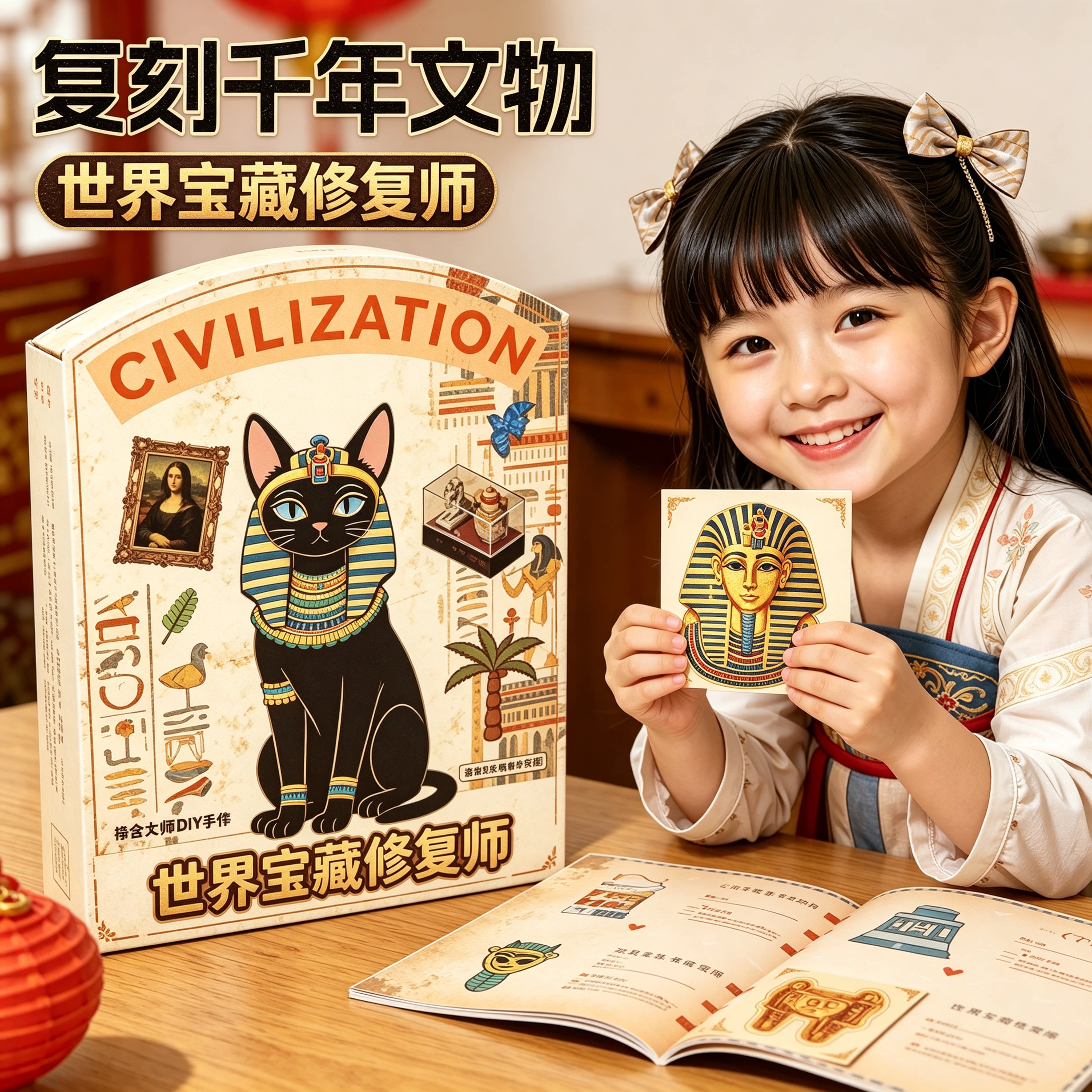世界宝藏修复师儿童玩具女孩手工DIY文物修复古董安静书生日礼物
