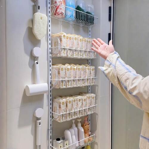 厨房挂在墙上的置物架免打孔壁挂调味品收纳神器化妆室浴室置物架