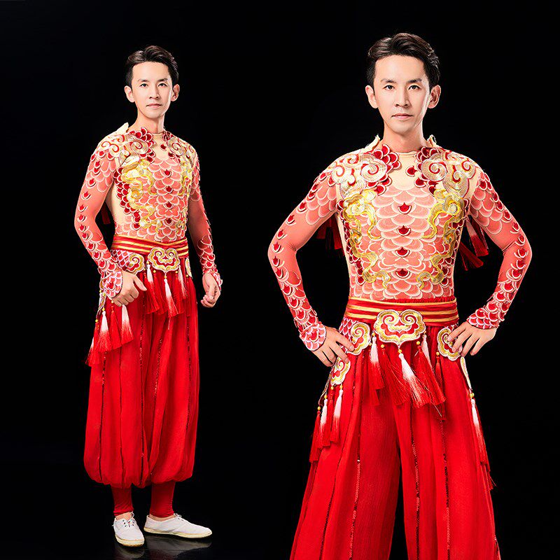 打鼓服演出服水鼓腰鼓服装男女锣鼓秧歌服开场舞成人中国风舞龙服