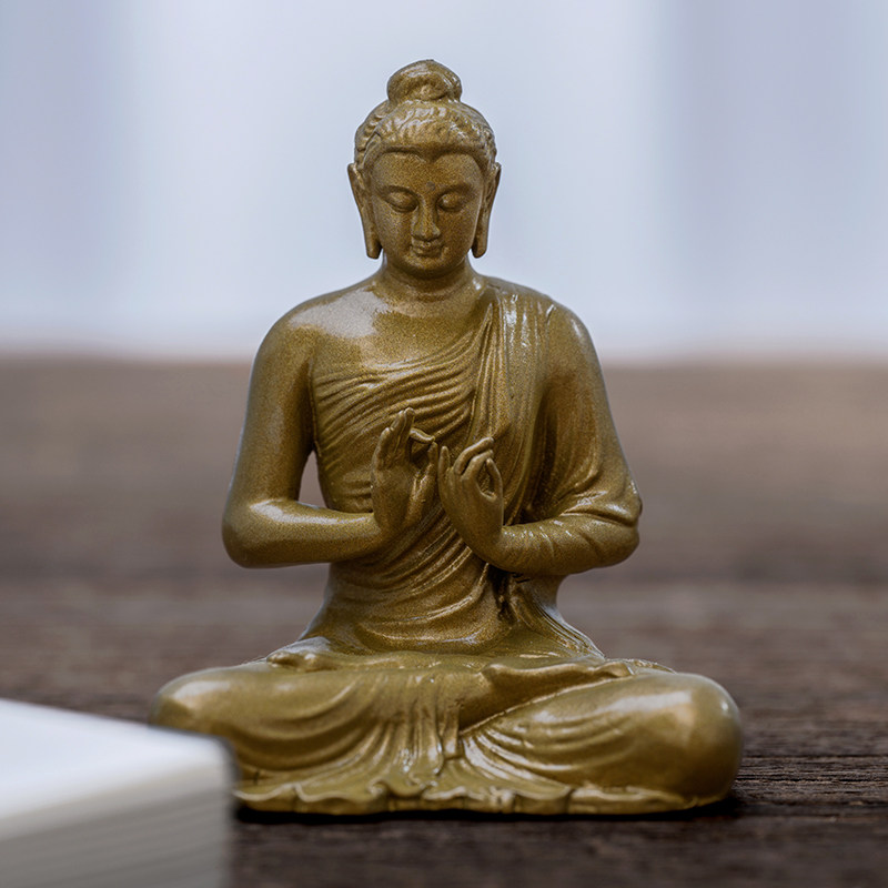 三宝佛佛像摆件一套释迦牟尼佛像家用供奉随身佛禅意茶空间装饰品