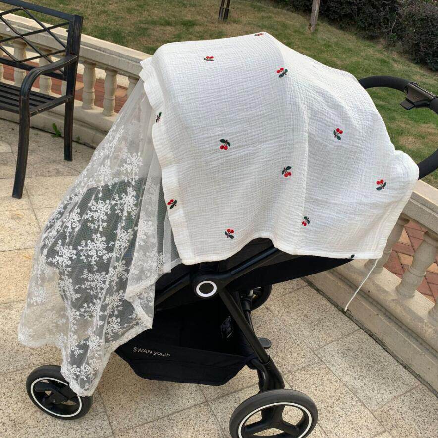 婴儿推车蚊帐挡风遮阳布透气防风防蚊虫防晒盖布手推车遮阳挡风罩