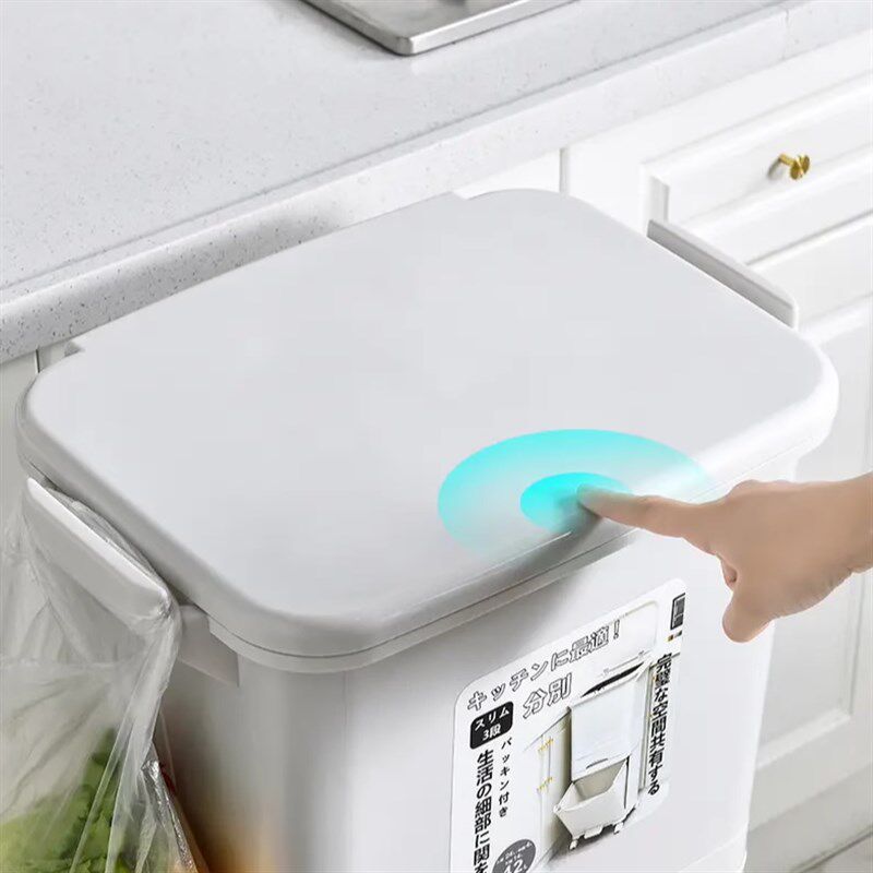 垃圾桶家用厨房专用免弯腰可移动加高大号大容量带轮子内桶独立桶