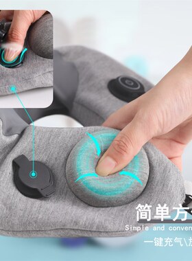 U型颈椎按摩枕颈部按摩仪家用揉捏加热脖子按摩多功能充气按摩器