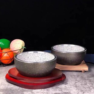 拌饭石碗 韩式石碗 石锅拌饭专用锅 韩式料理餐具 抗裂石锅商用