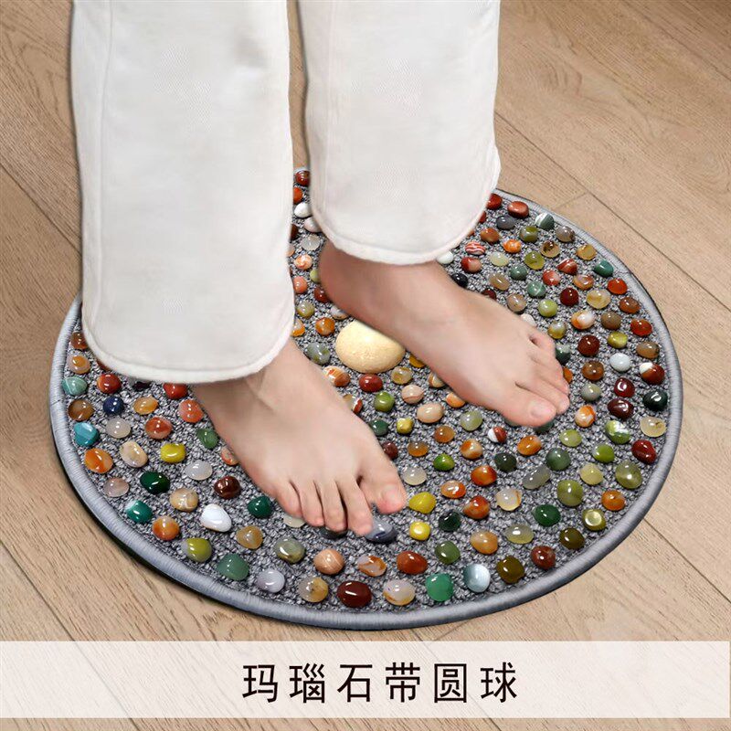 立铺圆形密款天然鹅卵石指压板雨花石足底按摩垫穴位垫公园鹅软石