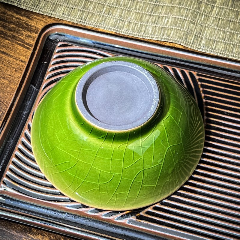 雕刻帝王绿冰裂纹龙凤杯主人杯建盏茶盏个人专用陶瓷茶杯礼盒装图片