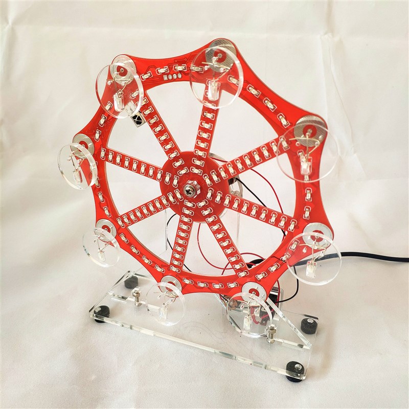 摩天轮模型电子diy套件散件 手工制作51单片机电路 创意多彩led灯