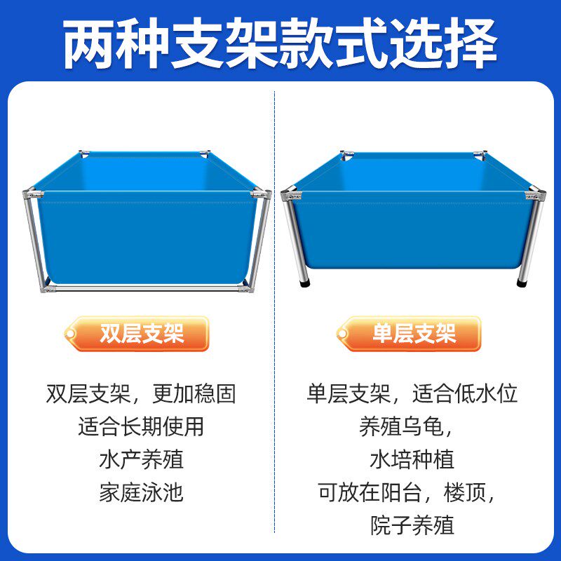 帆布鱼池带支架全套加厚特厚刀刮布黄鳝锦鲤养殖水池长方形养鱼箱