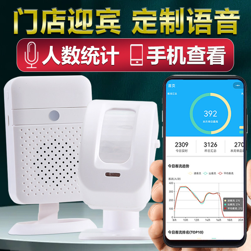 欢迎光临感应器进门语音超市防盗报警器迎宾分体感应门铃店铺商用