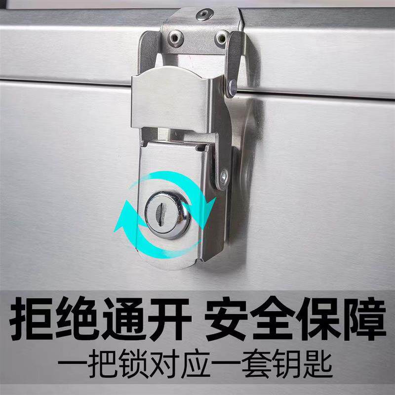 不锈钢电动车后备箱大号背箱防水储物尾箱抗磨电瓶车摩托外卖箱