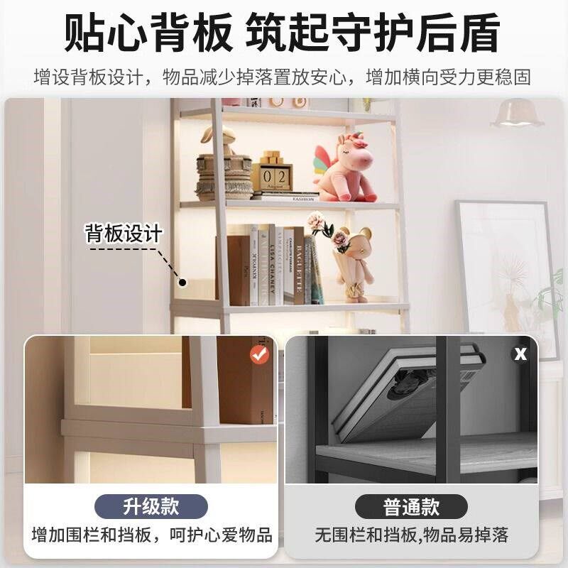 铁艺多层书架落地置物架书桌旁收纳架靠墙角落飘窗书柜杂志整理架