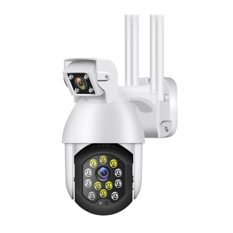 icam365监控双镜头无线摄像头360度全景旋转室外防水4g监控摄影头