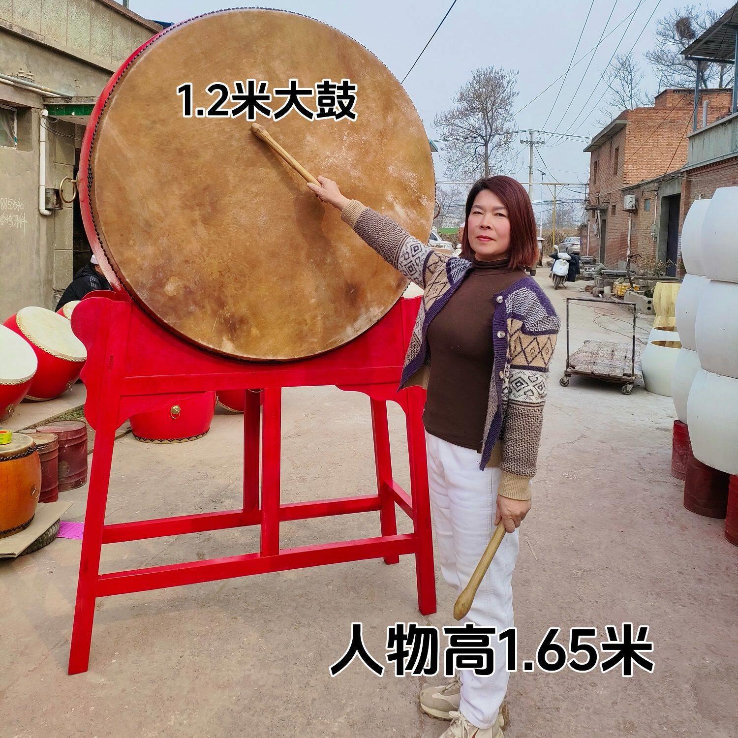 椿木立式大鼓加厚黄牛皮大鼓寺院高音战鼓法鼓堂鼓实木鼓架立式鼓图片