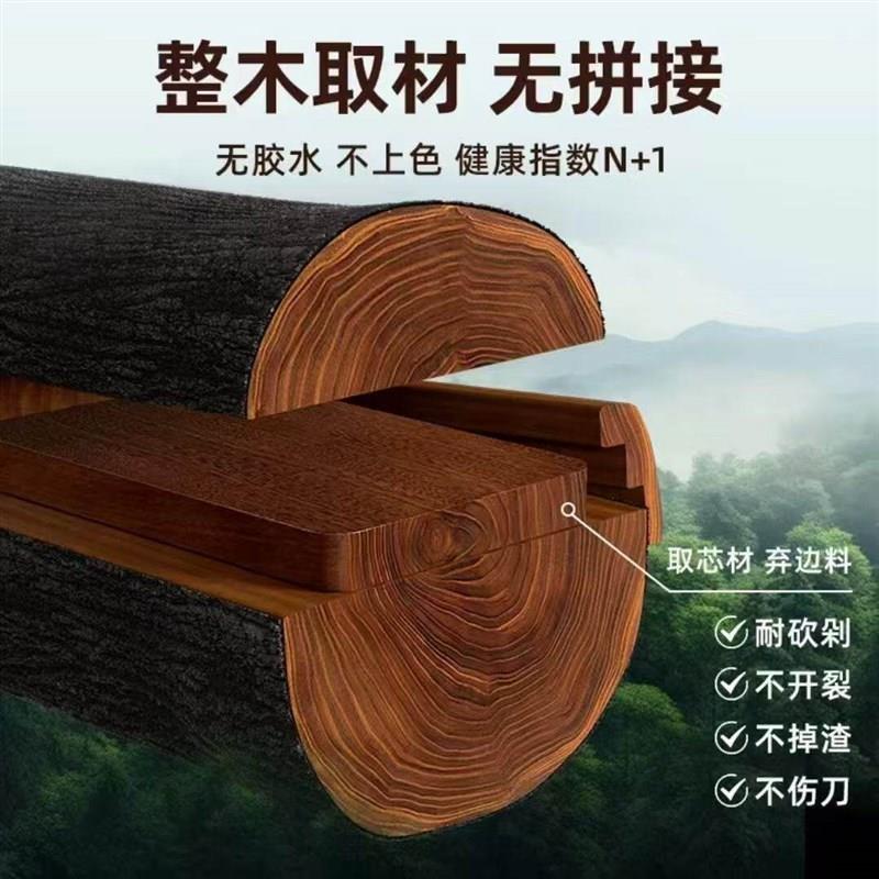 整木乌檀木菜板食品级防霉抗菌家用砧板纯实木切菜板厨房专用案板