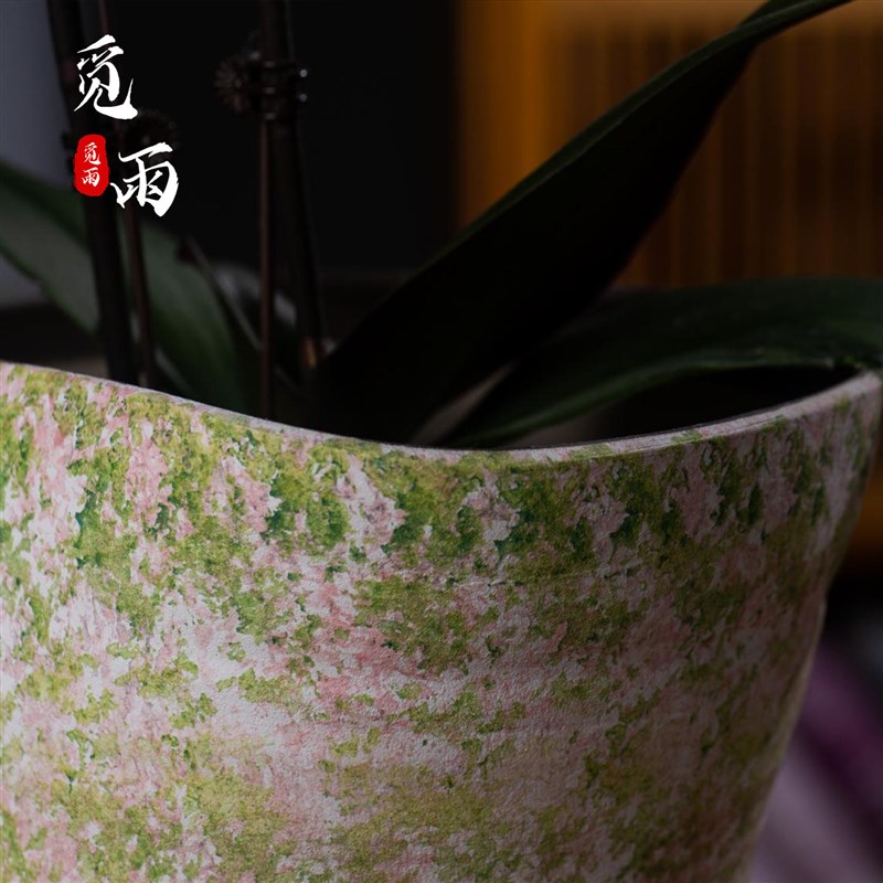 陶瓷花盆景德镇手工托特大口径多肉绿植盆粉彩兰花蝴蝶兰异形花盆