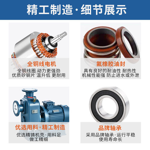 卧式/立式管道离心泵高扬程大流量增压泵380v三相不锈钢自吸水泵