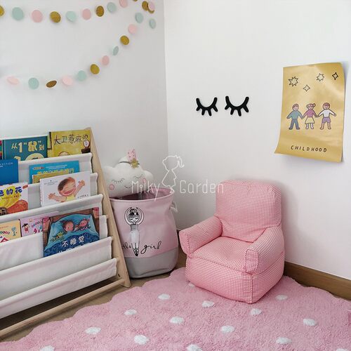 milky garden ins儿童房装饰简易书架幼儿园宝宝实木收纳置地书柜