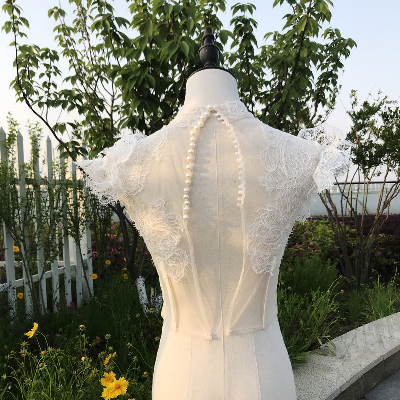 新娘婚纱2021披肩外搭夏季蕾丝显瘦鱼骨小外套女薄款防晒网红肤色