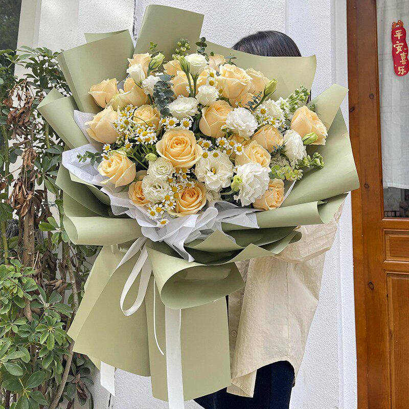 合肥鲜花速递同城向日葵香槟玫瑰花束芜湖池州宣城黄山生日配送店