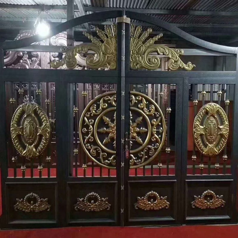 铁艺大门配件仿铝冲压门头花庭院门顶花别墅豪华门花铁艺冲压铁花