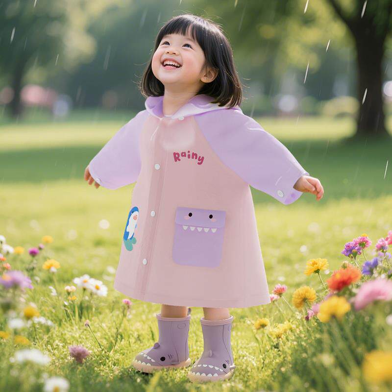 儿童雨衣雨鞋套装女童2026新款中小童学生幼儿园带书包位雨披女孩