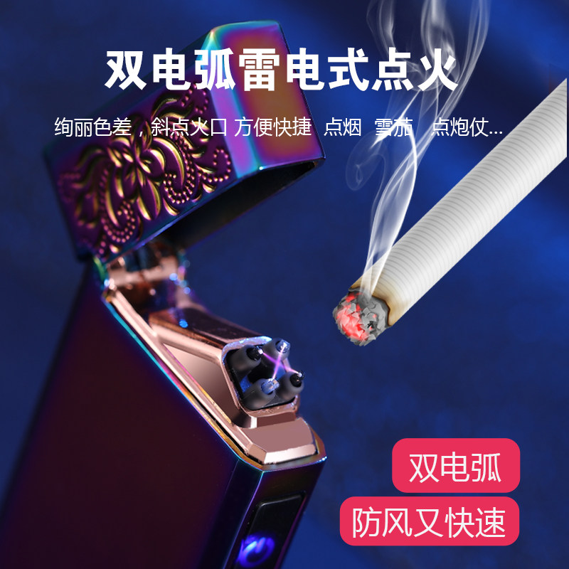档充电火机防风耐用十二生肖黑科技指纹感应无声点烟器男