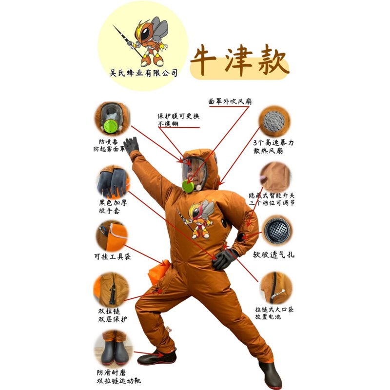 牛津布防马蜂服新款加厚胡蜂蜜蜂养殖专用防蛰防峰服连体全套护服