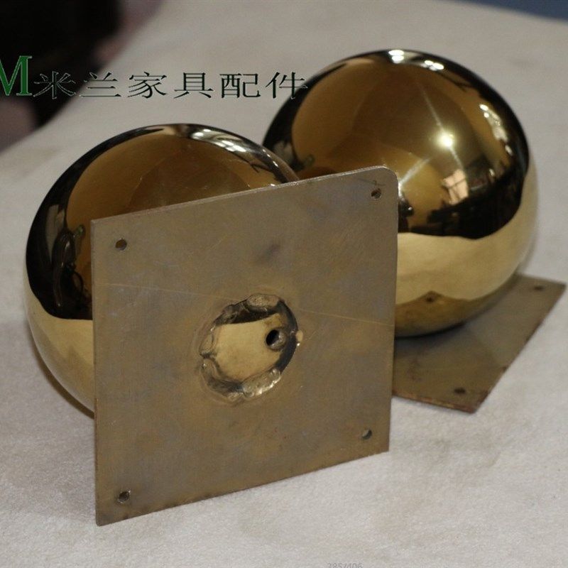 不锈钢镀钛金色沙发脚 金色圆球沙发腿圆型金属空心球五金脚 现货