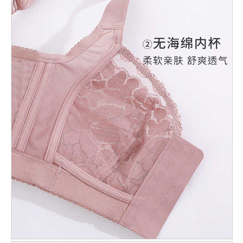 前扣内衣女胖mm300斤全罩杯G薄款大胸显小束胸收副乳防下垂文胸罩