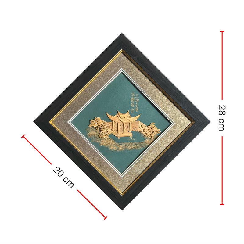 国家非遗软木画装饰品手工雕刻 软木日记新中式艺术画框