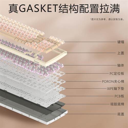 雷咖泽R98Pro甜心可可客制化机械键盘三模蓝牙热插拔带屏键盘办公