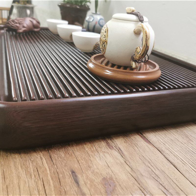 嘉东电木茶盘紫檀咖啡料斜圆款功夫茶道整块实木茶台家用简约茶具