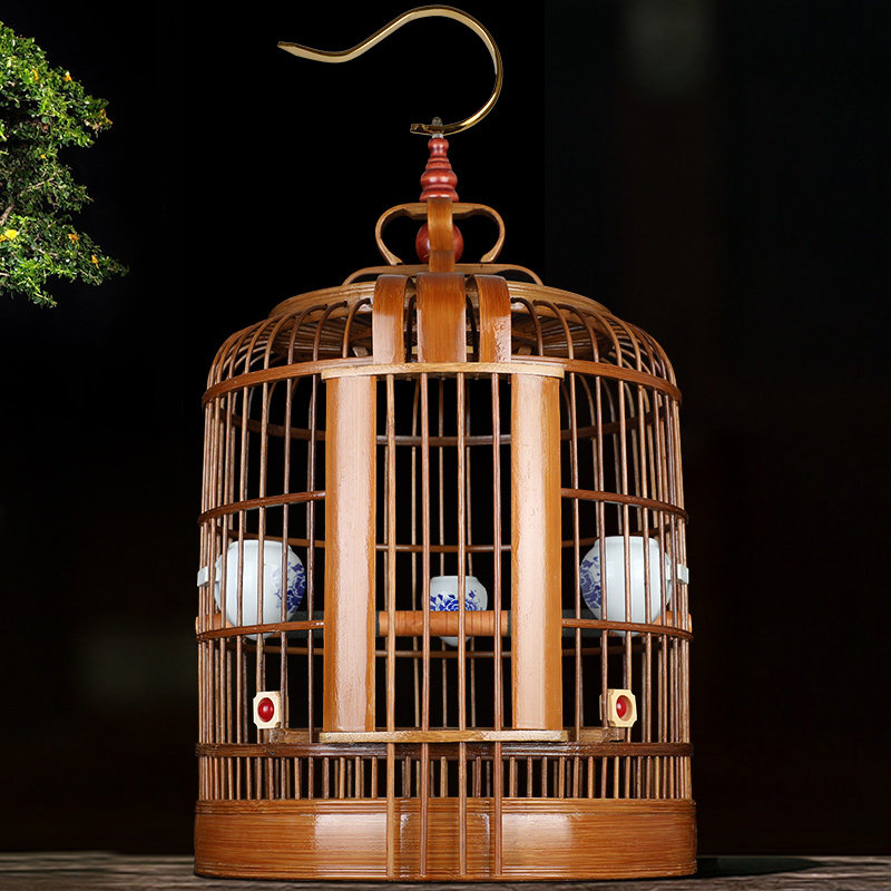 画眉鸟笼三皮笼贵州凯里贵阳四川精品手工大号全套竹制三皮鸟笼