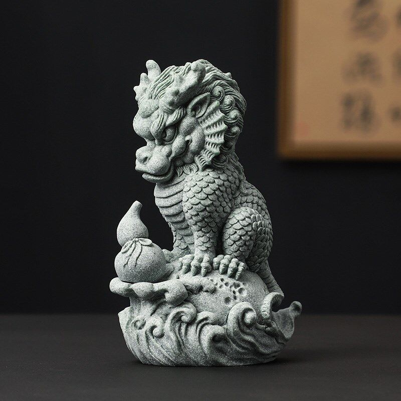国风青砂石神兽动物茶宠小物件创意鱼缸造景装饰品摆件工艺品礼物
