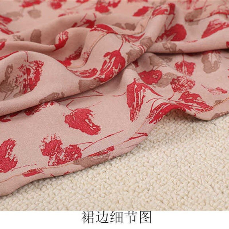 法式复古碎花雪纺半身裙中长款a字裙春夏女新款薄款小个子气质裙