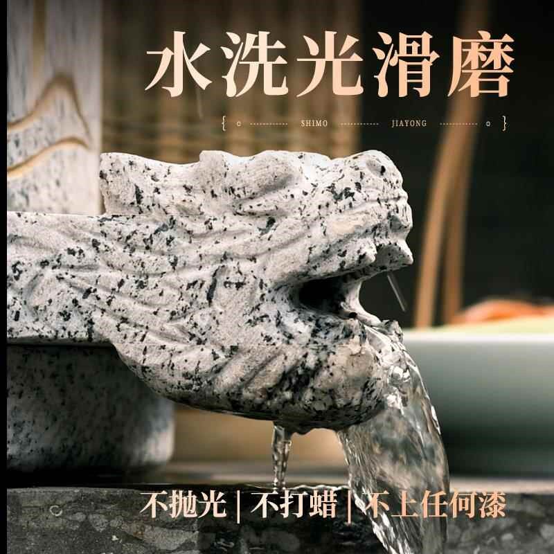 石磨 家用磨盘老石磨青石石磨家用磨盘手工石磨流水摆件石磨茶盘