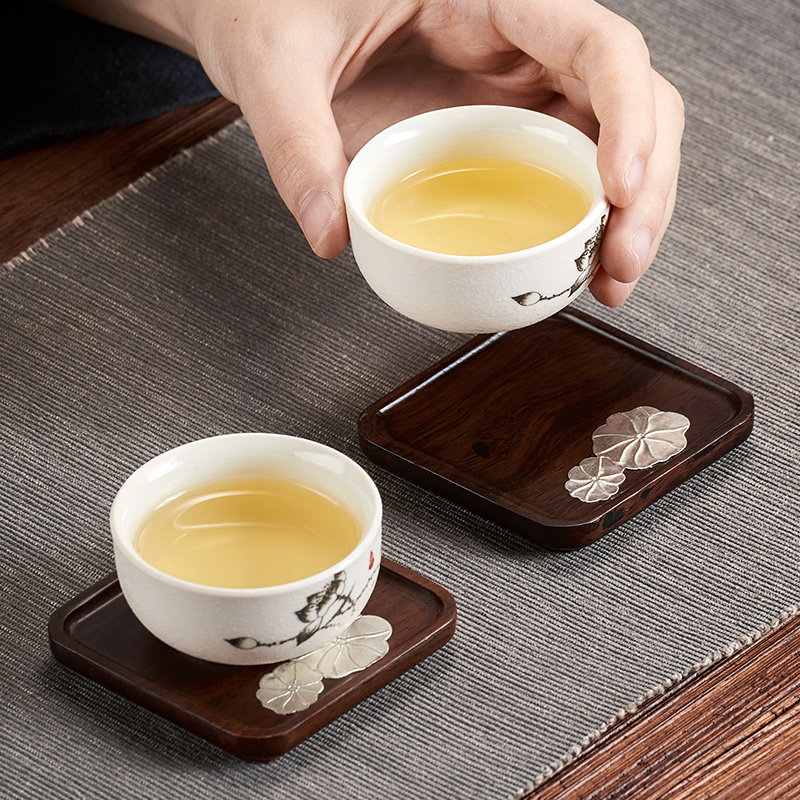 杯垫木质隔热垫茶道酒杯咖啡杯子垫木垫茶托办公室轻奢实木茶杯垫