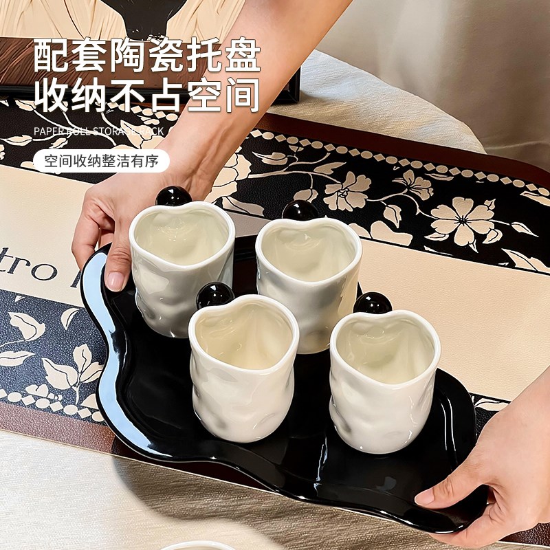 尊慕斯陶瓷水具套餐客厅茶几桌面茶壶水杯轻奢中古风圆球杯具礼盒