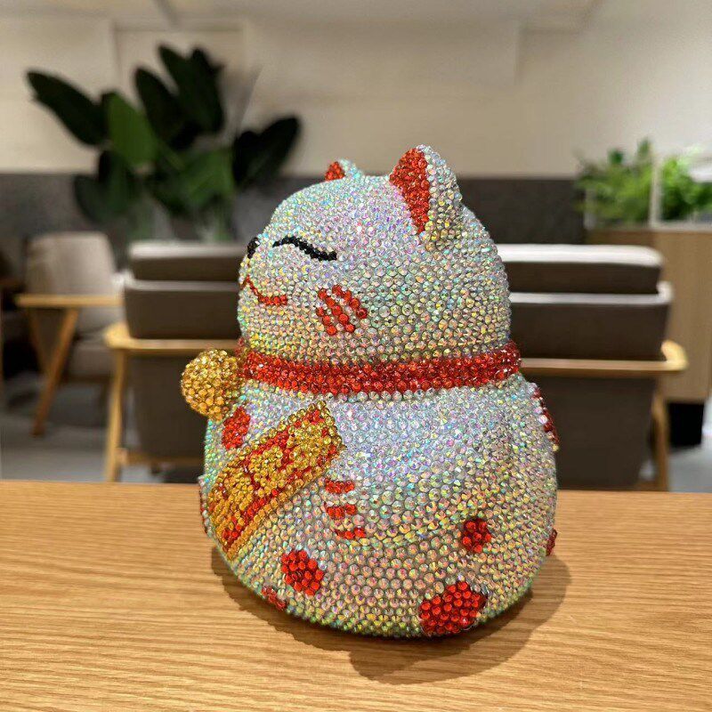 手工贴钻招财猫DIY满钻发财猫开业店铺摆件储蓄罐粘钻公仔送礼品