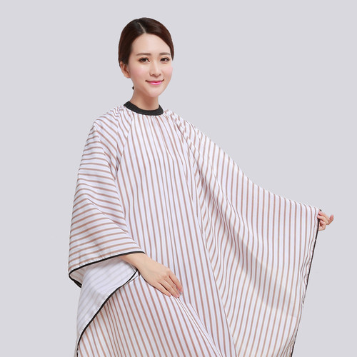 高档复古条纹理发围布发廊专用成人不沾发美发剪发围布定制店LOGO