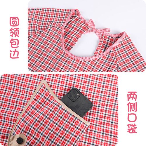 耐磨防污洋气成人围裙棉布定制罩衣长袖家用厨房围腰工作服透气女