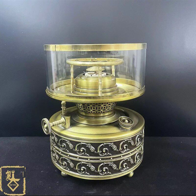 精品纯铜空气灯煤油灯 明火复古茶灯工夫茶茶器 煮水茶炉中式茶具