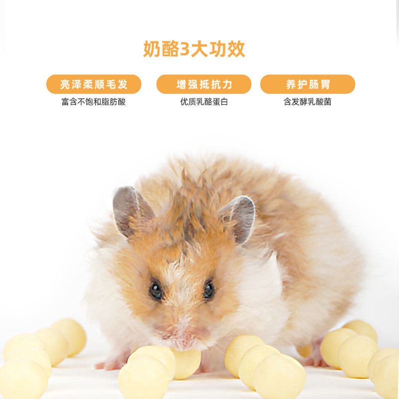仓鼠零食芝士乳酪球金丝熊粮食蜜袋鼯增肥补钙美毛小宠物营养用品