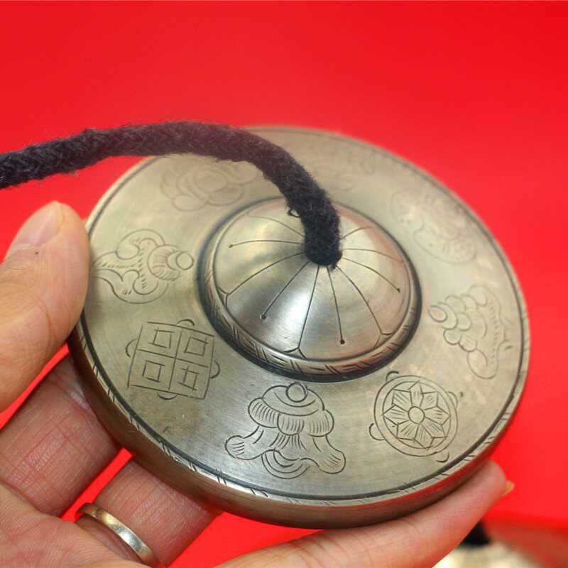 尼泊尔手工大号青铜碰铃碰钟响铃铜拔西藏乐器丁夏撞铃叮铛法铃铛